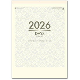 DAYS（文字月表） カレンダー 2026 壁掛け シンプル