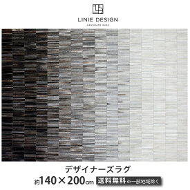 デザイナーズラグ FADE GREY フェードグレー 140×200cm LINIE DESIGN(リニエデザイン) ラグ カーペット 絨毯 敷物 完成品 ブランドラグ 革100% 北欧 楽天 インテリア e-room