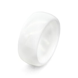 指輪 セラミック シンプルな甲丸リング 幅8.0mm 白 ホワイト｜Ceramic アクセサリー レディース メンズ
