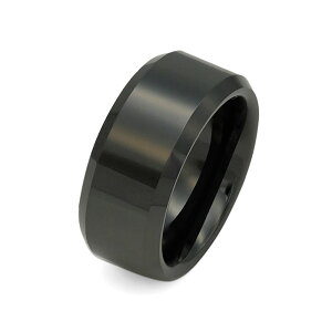 指輪 セラミック サイドカットリング 幅8.0mm 黒 ブラック|Ceramic アクセサリー レディース メンズ