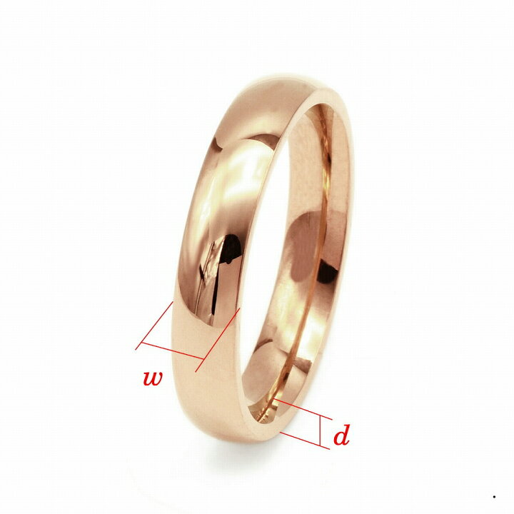 楽天市場】指輪 18金 ピンクゴールド 甲丸リング 幅4.0mm ピンキー 