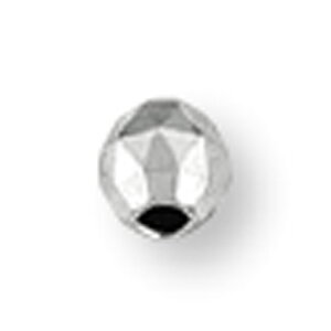 【1個売り】 ビーズパーツ 18金 ホワイトゴールド ボール玉 トライアングルカットミラー 外径2.5mm 高さ2.5mm 穴径1.0mm スペーサー 丸玉 直径|手芸用品 金具 飾り パーツ 部品 K18WG k18 18k 貴金属