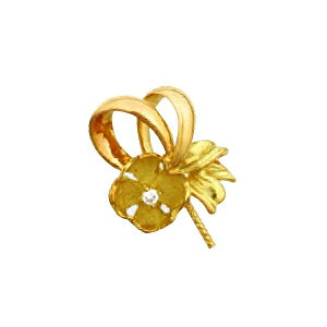 �y1����z �o�`�J���t���������p�[�c 18�� �C�G���[�S�[���h �p�[���p�q�[�g�� 0.02ct�̃_�C�������h1�t�� �y���_���g�g�b�v�p �^�� �r�[�Y�b��|�p�i ���� ���� �p�[�c ���i K18YG k18 18k 