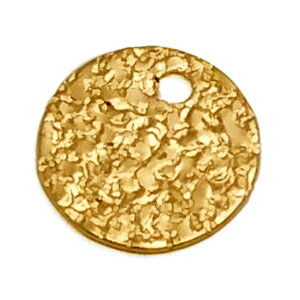 【1個売り】 チャームパーツ 18金 イエローゴールド プレートチャーム ラウンド型 アラシ風加工 縦4.0mm 横4.0mm 丸型 マル型|手芸用品 金具 飾り パーツ 部品 K18YG k18 18k 貴金属