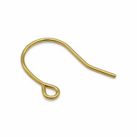 【1個売り】 ピアスパーツ 18金 イエローゴールド フックピアスパーツ 外巻き環 線径0.45mm 縦11.0mm｜手…