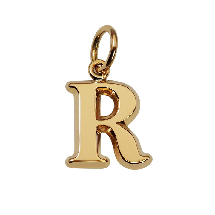 楽天市場】ペンダントトップ 18金 イエローゴールド R イニシャルの  