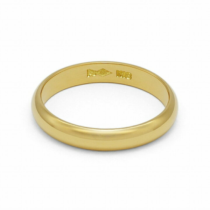 楽天市場】指輪 18金 イエローゴールド 甲丸リング 幅3.5mm 財務省  