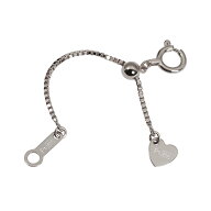 ネックレス用の延長アジャスター PT850 プラチナ スライド式（ハート） 幅0.8mm 長さ5cm｜鎖 850pt 貴金…