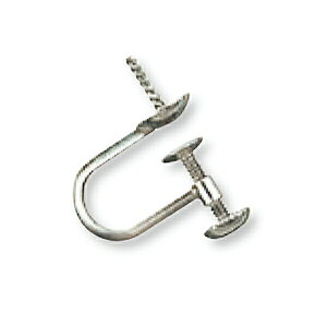 【1個売り】 イヤリングパーツ PT900 プラチナ ネジ式イヤリングパーツ つきさし付き 5.0mm皿 縦13.0mm ノンホール|手芸用品 金具 飾り パーツ 部品 900pt 貴金属