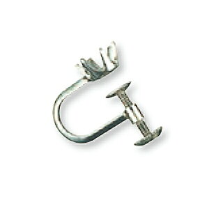 【1個売り】 イヤリングパーツ PT900 プラチナ ネジ式イヤリングパーツ ティファニータイプ爪付き 3分石用 石枠 空枠 石座 台座 シャトン ノンホール|手芸用品 金具 飾り パーツ 部品 900pt 貴