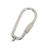 【1個売り】 留め具 PT900 プラチナ ネジ式キーホルダーパーツ 縦37.0mm 横17.0mm カラビナ｜手芸用品 金…