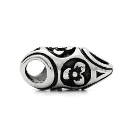 【1個売り】 ビーズパーツ サージカルステンレス デザインビーズ 両側丸カン コネクタパーツ 外径19.0mm 高さ9.0mm 穴径4.4mm スペーサー｜手芸用品 金具 飾り パーツ 部品 医療用ステンレス