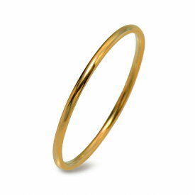 指輪 サージカルステンレス シンプルな甲丸リング 幅1.0mm 金色 ゴールド｜医療用ステンレス アクセサリー レディース メンズ