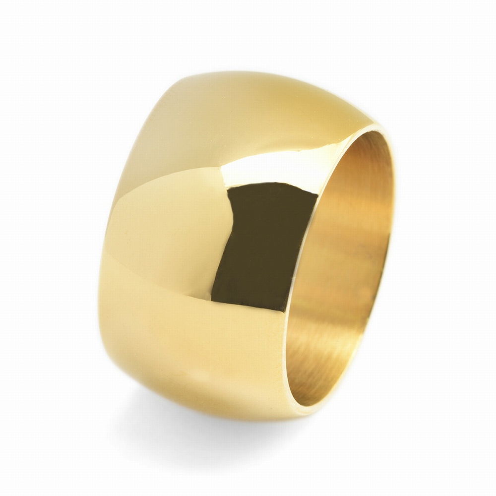 金属アレルギーに強い 医療用ステンレス製の指輪 指輪 サージカルステンレス シンプルな甲丸リング 幅12.0mm 新生活 メンズ アクセサリー 金色 医療用ステンレス ゴールド 超格安価格 レディース