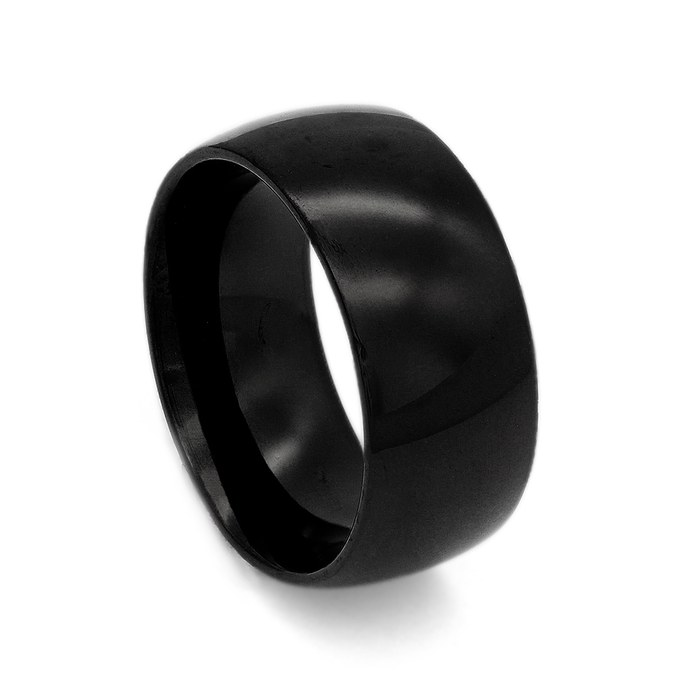 指輪 サージカルステンレス シンプルな甲丸リング 幅8.0mm 黒 ブラック｜医療用ステンレス アクセサリー レディース メンズ