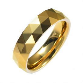 指輪 タングステン トライアングルリング 幅6.0mm 金色 ゴールド｜Tungsten アクセサリー レディース メンズ