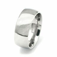 指輪 チタン シンプルな甲丸リング 幅8.0mm 銀色 シルバー｜Titan アクセサリー レディース メンズ