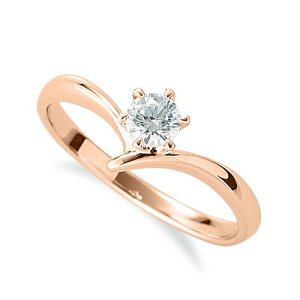指輪 18金 ピンクゴールド 天然石 一粒リング 主石の直径約3.8mm ソリティア V字 しぼり腕 六本爪留め|K18PG k18 18k 貴金属 ジュエリー レディース メンズ