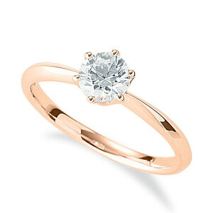 指輪 18金 ピンクゴールド 天然石 一粒リング 主石の直径約5.2mm ソリティア しぼり腕 六本爪留め|K18PG k18 18k 貴金属 ジュエリー レディース メンズ