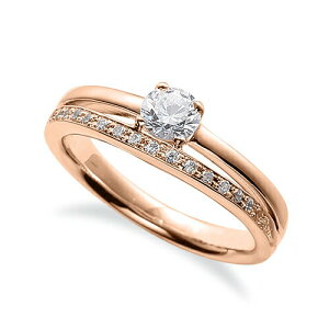 指輪 18金 ピンクゴールド 天然石 サイド一文字リング 主石の直径約4.4mm 割り腕 四本爪留め|K18PG k18 18k 貴金属 ジュエリー レディース メンズ