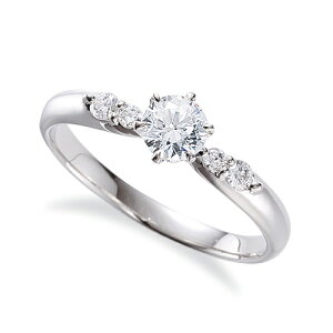 指輪 18金 ホワイトゴールド 天然石 サイドストーンリング 主石の直径約3.8mm しぼり腕 六本爪留め|K18WG k18 18k 貴金属 ジュエリー レディース メンズ