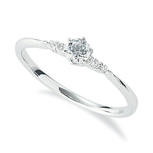 指輪 18金 ホワイトゴールド 天然石 サイドストーンリング 主石の直径約3.4mm しぼり腕 六本爪留め|K18WG k18 18k 貴金属 ジュエリー レディース メンズ