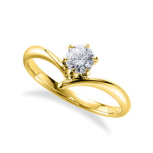 指輪 18金 イエローゴールド 天然石 一粒リング 主石の直径約4.4mm ソリティア V字 しぼり腕 六本爪留め|K18YG k18 18k 貴金属 ジュエリー レディース メンズ