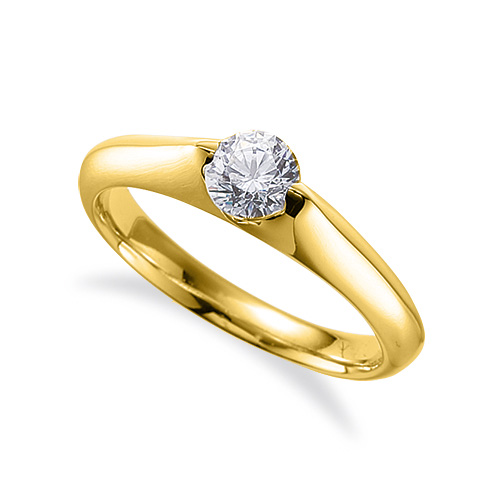 指輪 18金 イエローゴールド 天然石 一粒リング 主石の直径約4.4mm ソリティア 二本爪留め｜K18YG k18 18k 貴金属 ジュエリー レディース メンズ