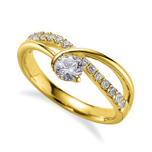 指輪 18金 イエローゴールド 天然石 メレがラインになったサイドストーンリング 主石の直径約4.4mm V字 割り腕 レール留め|K18YG k18 18k 貴金属 ジュエリー レディース メンズ