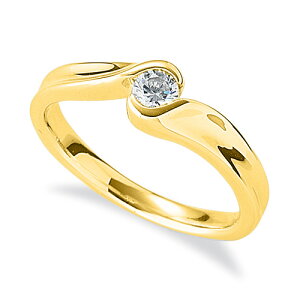 指輪 18金 イエローゴールド 天然石 一粒リング 主石の直径約3.4mm ソリティア 抱き合わせ腕 レール留め|K18YG k18 18k 貴金属 ジュエリー レディース メンズ