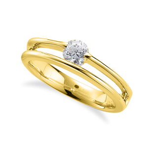 指輪 18金 イエローゴールド 天然石 一粒リング 主石の直径約4.8mm ソリティア 割り腕 レール留め|K18YG k18 18k 貴金属 ジュエリー レディース メンズ