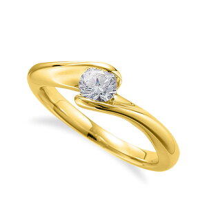 指輪 18金 イエローゴールド 天然石 一粒リング 主石の直径約4.4mm ソリティア 抱き合わせ腕 レール留め|K18YG k18 18k 貴金属 ジュエリー レディース メンズ