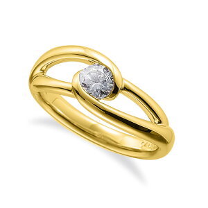 指輪 18金 イエローゴールド 天然石 一粒リング 主石の直径約4.4mm ソリティア 割り腕 レール留め|K18YG k18 18k 貴金属 ジュエリー レディース メンズ