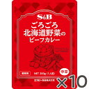 【エントリー必須※お買いものパンダカレー皿CP対象商品】【公式】S&B ごろごろ北海道野菜のビーフカレー 200g 10食セット 中辛レトルト 牛肉 業務用 北海道野菜使用 簡単 時短 在宅 カレーの日 加工食品インスタントカレー