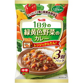【公式】 S&B 1日分の緑黄色野菜のカレー 中辛 540g（3個パック） 1個 エスビー食品 公式 レトルトカレー