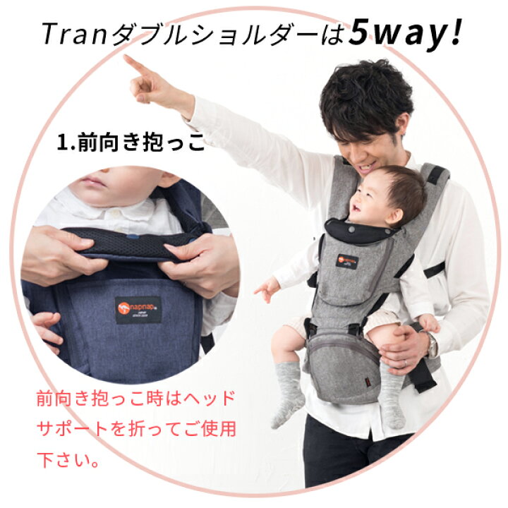楽天市場】ナップナップ たためるヒップシートTranダブルショルダー 