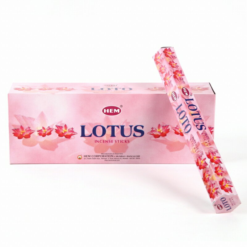 <BR>「HEM六角香６個入りロータス」<br><br>ヘム LOTUS お香 激安 インド <br><br>