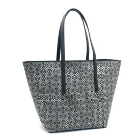 [返品OK] ロエベ トートバッグ B533Z73X08 リピートアナグラムジャガード ネイビー ブラック ベージュ 肩掛けバッグ 肩掛けトート 【中古】【送料無料】