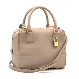 [返品OK] ロエベ アマソナ19 A039N10X10 カーフレザー サンド アナグラム ショルダーバッグ ハンドバッグ スクエアバッグ ベージュ 【中古】【送料無料】