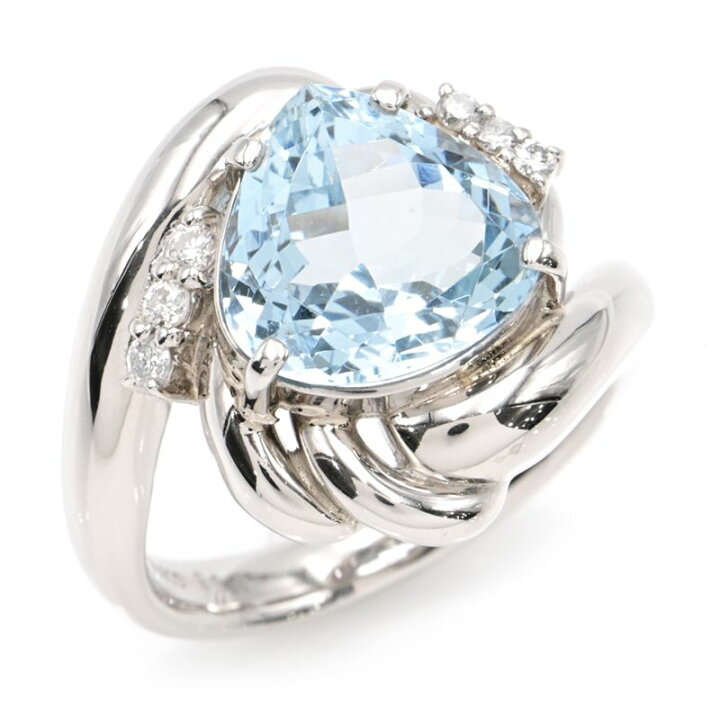 楽天市場】[返品OK] 3.84ct天然アクアマリンリング 12号 Pt900 0.13ct 