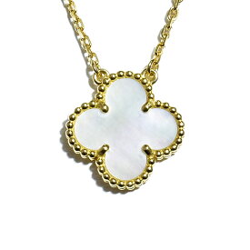 [返品OK] ヴァンクリーフ＆アーペル ヴィンテージアルハンブラペンダント VCARA45900 K18YG マザーオブパール クローバー 地金約4g 【中古】【送料無料】