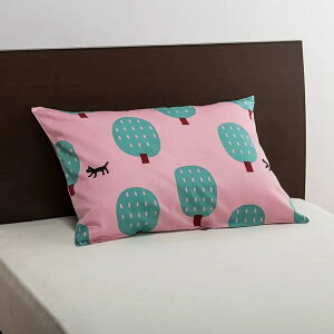 西川 マタノアツコ 猫と木 ピローケース 綿100% サテン 90×45cm 封筒式 日本製 MT5651 PJ05350630