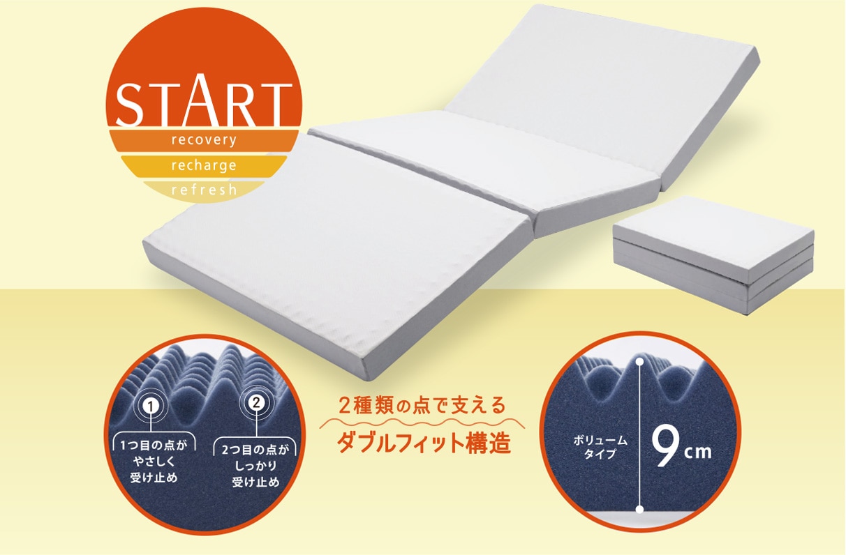 西川 START マットレス 1層 三つ折りタイプ シングル 9×97×195cm 180N 日本製 SW1601 HC01378612