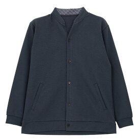 ビジカジ 前開き カーディガン ブルー 家庭洗濯可能 オフィスカジュアル