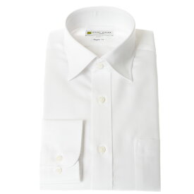 ノーアイロン ブロード ワイシャツ 綿100％ 形態安定 長袖 ホワイト 白無地 セミワイドカラー シャツハウス メンズ カッターシャツ レギュラーフィット ゼロプラ