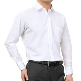 超形態安定 ワイシャツ シャツ 白 無地 メンズ スリムフィット セミワイドカラー シャツハウス 就活 リクルート