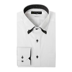 ワイシャツ 形態安定 長袖 ホワイト 白 ドビー ボタンダウン 標準 レギュラー フィット シャツハウス メンズ ドレスシャツ 2406ss