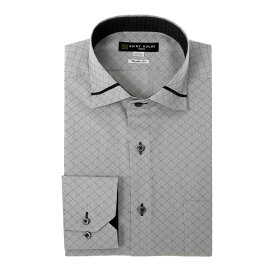 ワイシャツ 形態安定 長袖 グレー ドビー ワイド 標準 レギュラー フィット シャツハウス メンズ ドレスシャツ 24FA