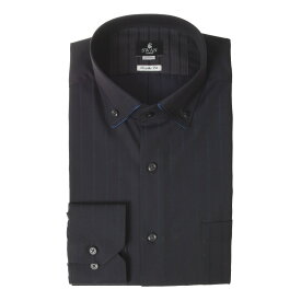形態安定 メンズ 長袖 シャツ おしゃれ ボタンダウン ネイビー ドビー レギュラーフィット 2510ft