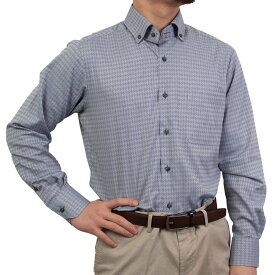 形態安定 メンズ 長袖 シャツ ボタンダウン レギュラーフィット グレー 2510ft